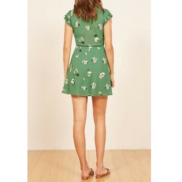 NWOT Reformation Green Garnet Mini Dress - Picture 5 of 15